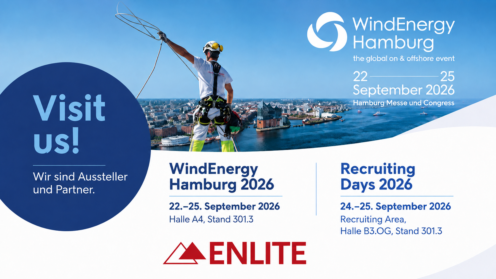 So kann aus Wind Wirkung werden: ENLITE auf der WindEnergy Hamburg und den Recruiting Days 2026